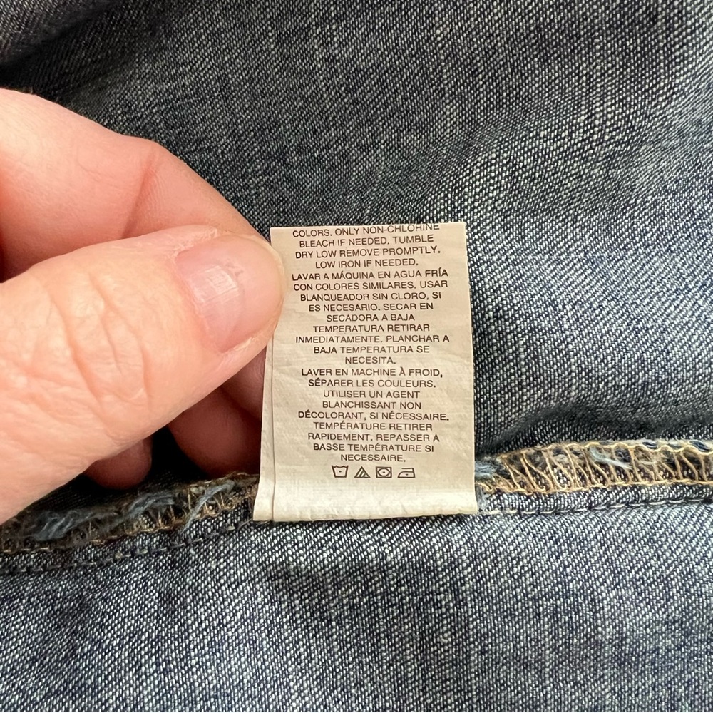 Thread & Supply  Denim western style snap front horseback riding cowboy rodeo - Picture 10 of 11